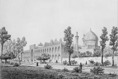 Interior of the Mosque of Kaid-Bey, Plate 55 from "Monuments and Buildings of Cairo"-Pascal Xavier Coste-Framed Stretched Canvas