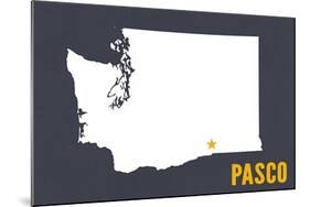 Pasco, Washington - Home State - White on Gray-Lantern Press-Mounted Art Print