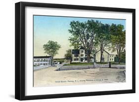 Pascoag, Rhode Island, View of Herald Square showing W. Inman Residence-Lantern Press-Framed Art Print