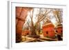 Pashupati Temple tombs, Kathmandu, Nepal, Asia-Laura Grier-Framed Photographic Print