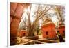 Pashupati Temple tombs, Kathmandu, Nepal, Asia-Laura Grier-Framed Photographic Print