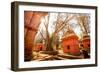 Pashupati Temple tombs, Kathmandu, Nepal, Asia-Laura Grier-Framed Photographic Print