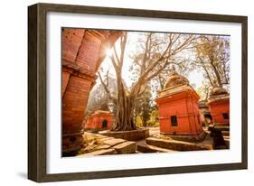 Pashupati Temple tombs, Kathmandu, Nepal, Asia-Laura Grier-Framed Photographic Print