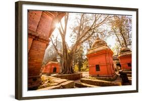 Pashupati Temple tombs, Kathmandu, Nepal, Asia-Laura Grier-Framed Photographic Print