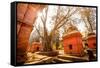 Pashupati Temple tombs, Kathmandu, Nepal, Asia-Laura Grier-Framed Stretched Canvas