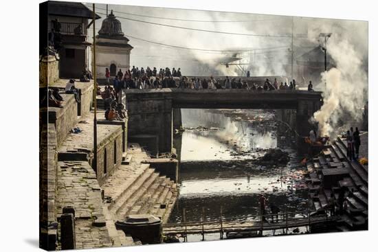 Pashupatinath Cremation Ghats Alongside the Bagmati River-Andrew Taylor-Stretched Canvas