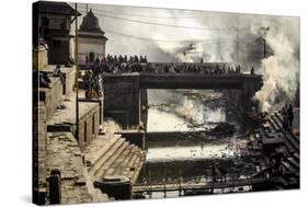 Pashupatinath Cremation Ghats Alongside the Bagmati River-Andrew Taylor-Stretched Canvas