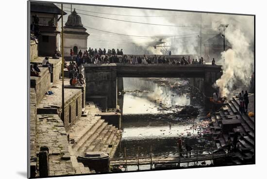 Pashupatinath Cremation Ghats Alongside the Bagmati River-Andrew Taylor-Mounted Photographic Print