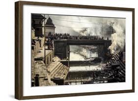 Pashupatinath Cremation Ghats Alongside the Bagmati River-Andrew Taylor-Framed Photographic Print