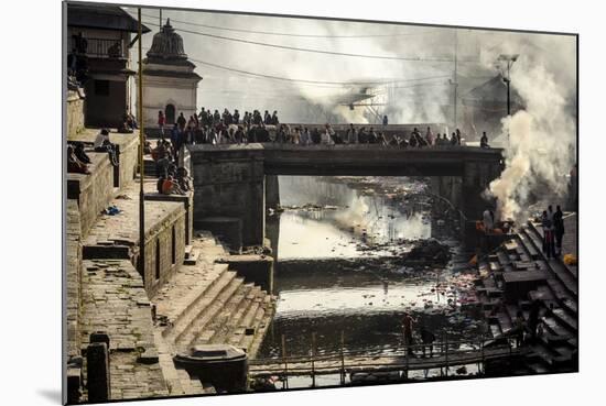 Pashupatinath Cremation Ghats Alongside the Bagmati River-Andrew Taylor-Mounted Photographic Print