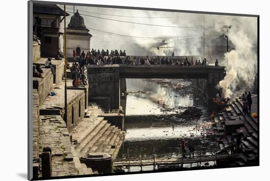 Pashupatinath Cremation Ghats Alongside the Bagmati River-Andrew Taylor-Mounted Photographic Print