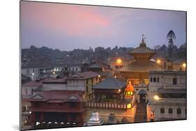 Pashupatinath Temple at Dusk, UNESCO World Heritage Site, Kathmandu, Nepal, Asia-Ian Trower-Mounted Photographic Print