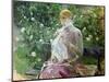 Pasie Sewing in Bougival's Garden, 1881-Berthe Morisot-Mounted Giclee Print