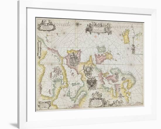 Paskaarte Vertonende Alle De Zekusten Van Europa, 1650-null-Framed Giclee Print