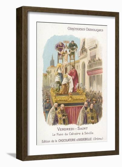 Paso of Calvary, Good Friday, Seville-null-Framed Giclee Print