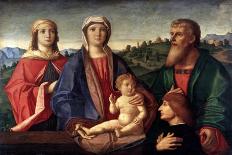 Madonna and Child with Saints and Donator, C1504-Pasqualino Veneto-Stretched Canvas