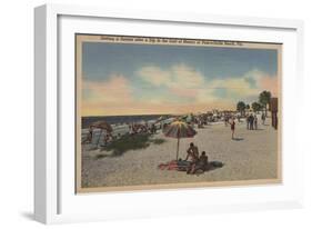 Pass-a-Grille Beach, Florida - Sunbathers on Beach-Lantern Press-Framed Art Print