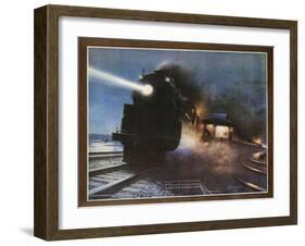 Pass in the Night, the Twentieth Century Limited of the New York Central Lines Poster-W.H. Foster-Framed Giclee Print