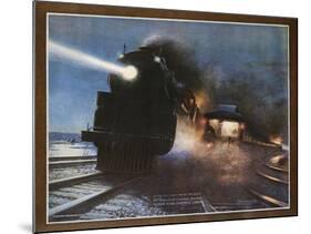 Pass in the Night, the Twentieth Century Limited of the New York Central Lines Poster-W.H. Foster-Mounted Giclee Print