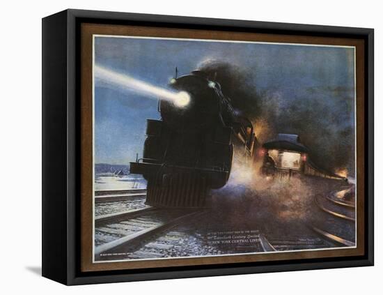Pass in the Night, the Twentieth Century Limited of the New York Central Lines Poster-W.H. Foster-Framed Stretched Canvas