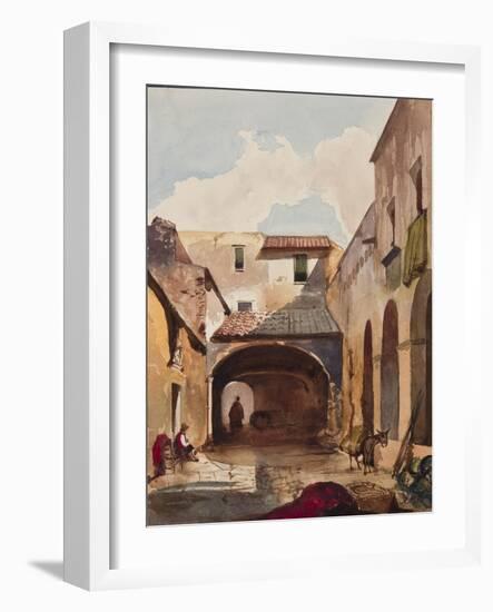 Passage and Street with Figures-Giacinto Gigante-Framed Giclee Print