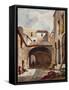 Passage and Street with Figures-Giacinto Gigante-Framed Stretched Canvas