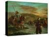 Passage d'un gue au Maroc-Fording a river in Morocco. Canvas, 60 x 75 cm, 1858 R. F.1987.-Eugene Delacroix-Stretched Canvas