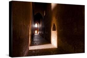 Passage in Buddhist Temple with Incidental Ray of Light in Bagan, Myanmar-Harry Marx-Stretched Canvas