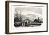 Passage of the Steamer Le Cygne under the Galata Bridge in Constantinople (Istanbul), 1855.-null-Framed Giclee Print