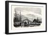 Passage of the Steamer Le Cygne under the Galata Bridge in Constantinople (Istanbul), 1855.-null-Framed Giclee Print