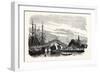 Passage of the Steamer Le Cygne under the Galata Bridge in Constantinople (Istanbul), 1855.-null-Framed Giclee Print