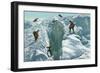 Passage Through Ice Crevasse, Chamonix, France-null-Framed Art Print