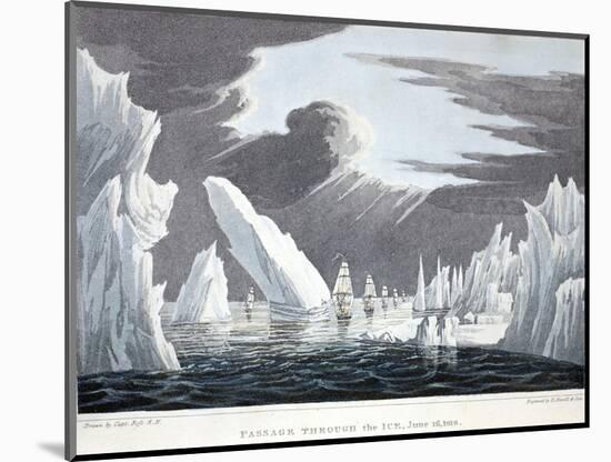Passage Through the Ice, 16th June 1818, Illustration from 'A Voyage of Discovery...', 1819-John Ross-Mounted Giclee Print