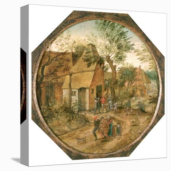 Passage Through the Village, C1584-1637-Pieter Brueghel the Younger-Stretched Canvas
