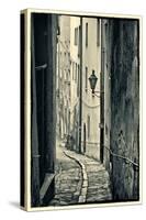 Passau, Germany, Narrow Alleyway of Historic Village, Vintage Look-Sheila Haddad-Stretched Canvas