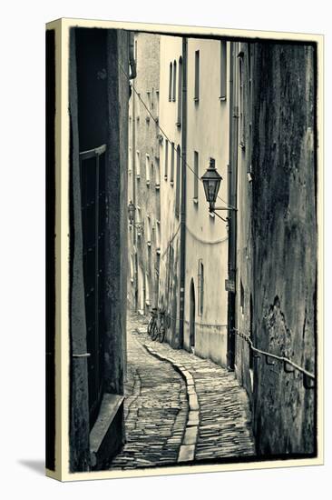 Passau, Germany, Narrow Alleyway of Historic Village, Vintage Look-Sheila Haddad-Stretched Canvas