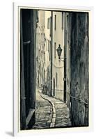 Passau, Germany, Narrow Alleyway of Historic Village, Vintage Look-Sheila Haddad-Framed Photographic Print