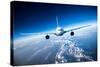 Passenger Airliner Flying in the Clouds-Andrey Armyagov-Stretched Canvas