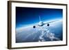 Passenger Airliner Flying in the Clouds-Andrey Armyagov-Framed Photographic Print