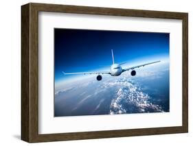 Passenger Airliner Flying in the Clouds-Andrey Armyagov-Framed Photographic Print