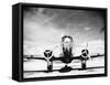 Passenger Airplane on Runway-Philip Gendreau-Framed Stretched Canvas