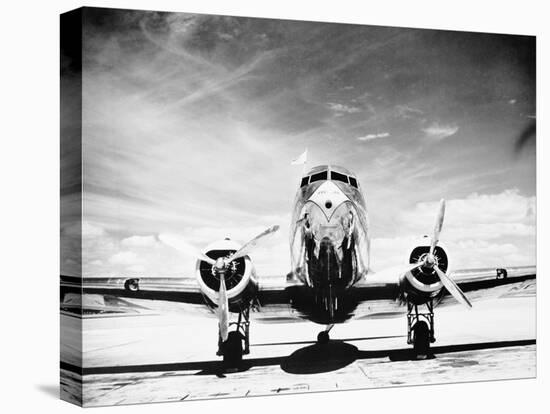 Passenger Airplane on Runway-Philip Gendreau-Stretched Canvas