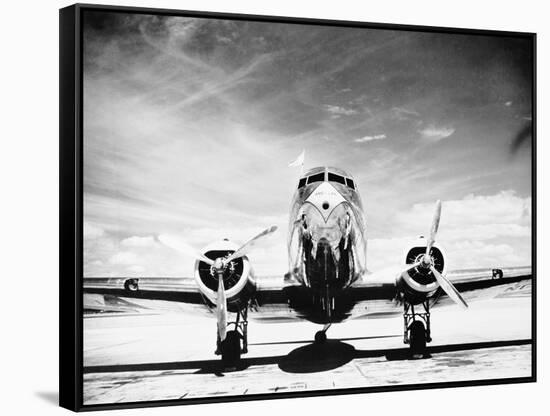 Passenger Airplane on Runway-Philip Gendreau-Framed Stretched Canvas