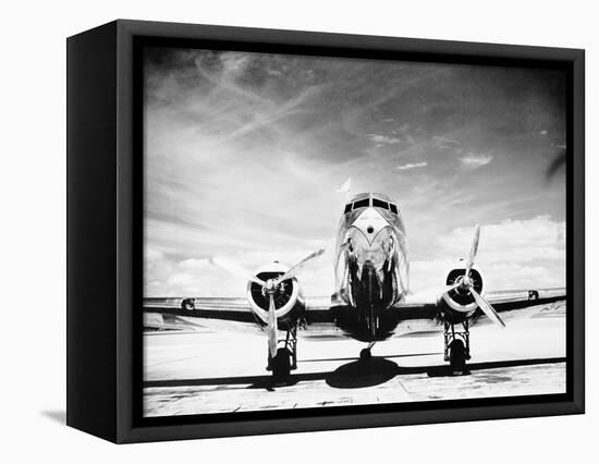 Passenger Airplane on Runway-Philip Gendreau-Framed Stretched Canvas