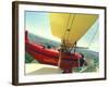 Passenger and Pilot in Biplane over Tulip Fields, Skagit Valley, Washington, USA-Stuart Westmoreland-Framed Photographic Print