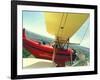 Passenger and Pilot in Biplane over Tulip Fields, Skagit Valley, Washington, USA-Stuart Westmoreland-Framed Photographic Print