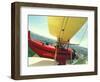 Passenger and Pilot in Biplane over Tulip Fields, Skagit Valley, Washington, USA-Stuart Westmoreland-Framed Photographic Print