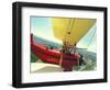 Passenger and Pilot in Biplane over Tulip Fields, Skagit Valley, Washington, USA-Stuart Westmoreland-Framed Photographic Print