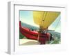 Passenger and Pilot in Biplane over Tulip Fields, Skagit Valley, Washington, USA-Stuart Westmoreland-Framed Photographic Print