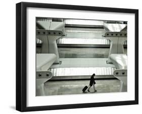 Passenger Arrives at the T4 Barajas Airport-null-Framed Photographic Print